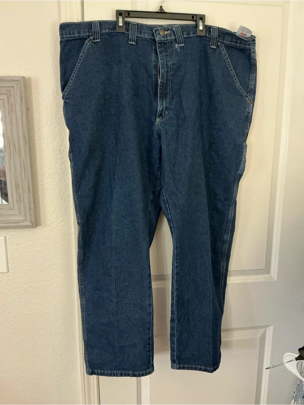 Wrangler Men's Carpenter Jeans Size 44 x 30 Blue Denim Utility Workwear